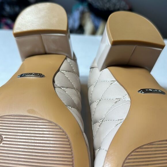 VIONIC Women’s Ruby Quilted Leather/Patent Block Heel Comfort Pump Nude Size 7 - Picture 10 of 12